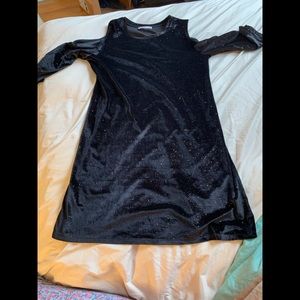 Cold should velvet sparkle shift dress